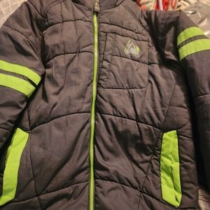 Stem Gray and Lime Kids Puffer Jacket
